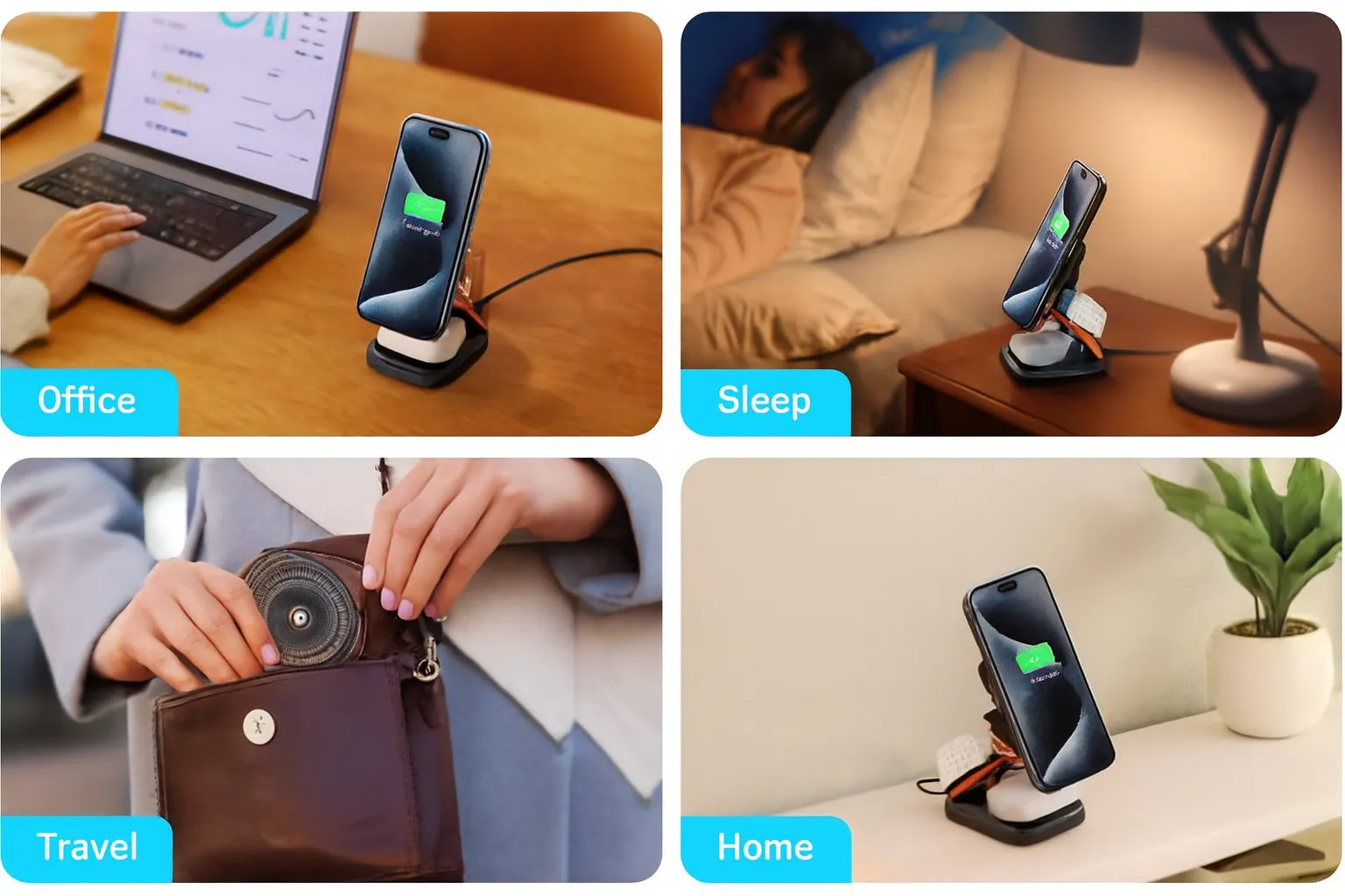 3‑in‑1 15W Magnetic Foldable Wireless Charger — Buy in Bangladesh