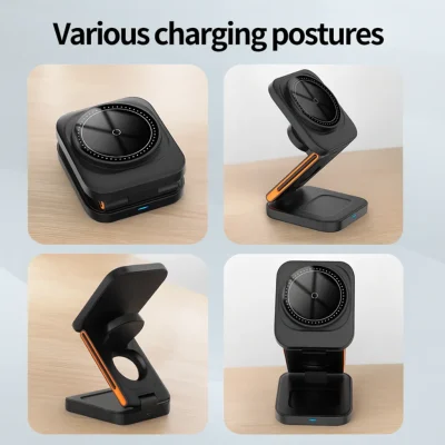 3‑in‑1 15W Magnetic Foldable Wireless Charger — Buy in Bangladesh