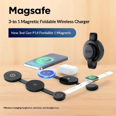 3‑in‑1 Folding Magnetic Wireless Fast Charger - Buy in BD