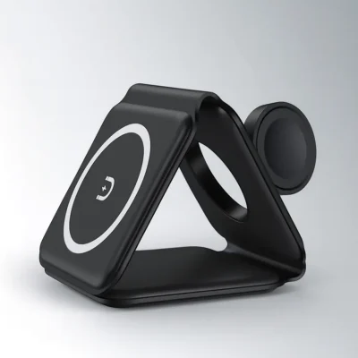 Certified Fast 3‑in‑1 Folding Magnetic Wireless Charger for Smartphones in Bangladesh