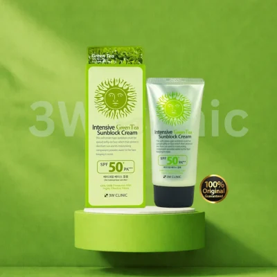 3W Clinic Intensive Green Tea Sunblock Cream SPF 50+ PA+++
