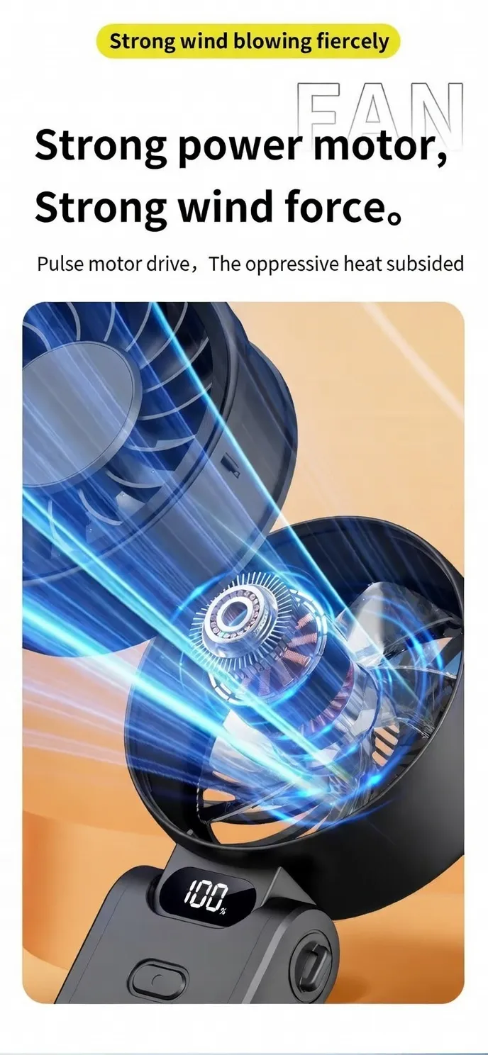 Best 5‑Speed 5000mAh Portable Rechargeable Fan Bangladesh