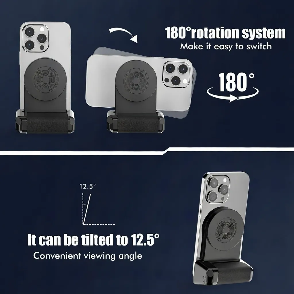 Best Qi 5W–10W Fast Charging Magnetic Wireless Phone Charger and Holder Smartphone Gimbal