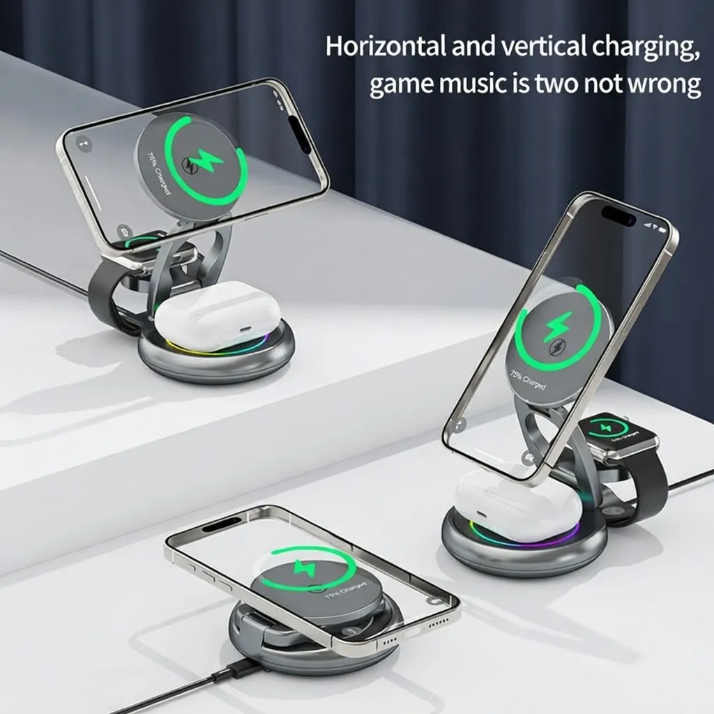 Powerful 10W Magnetic Wireless Charger Station for Smartphones