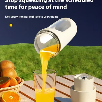 Powerful 40W 450ml USB 12‑Blade Wireless Portable Rechargeable Blender BD