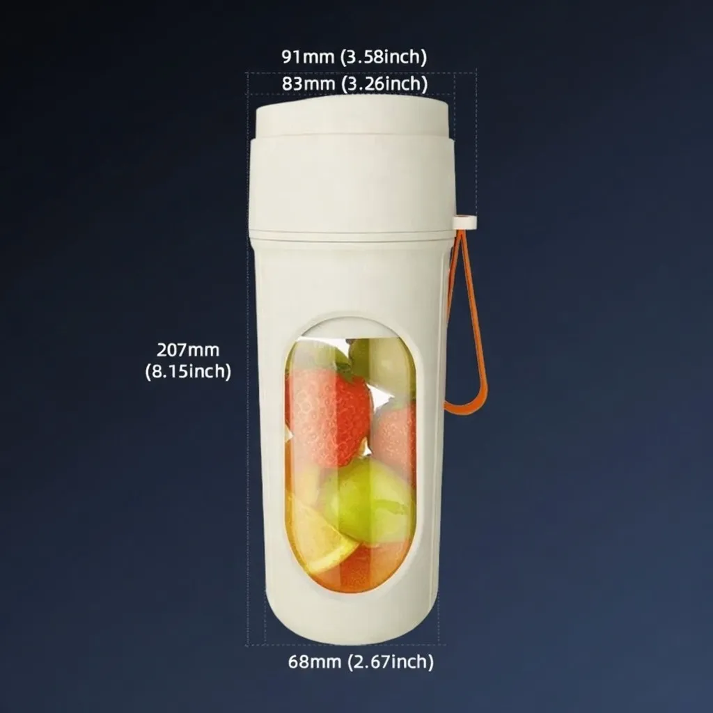 Powerful 40W 450ml USB 12‑Blade Wireless Portable Rechargeable Blender BD