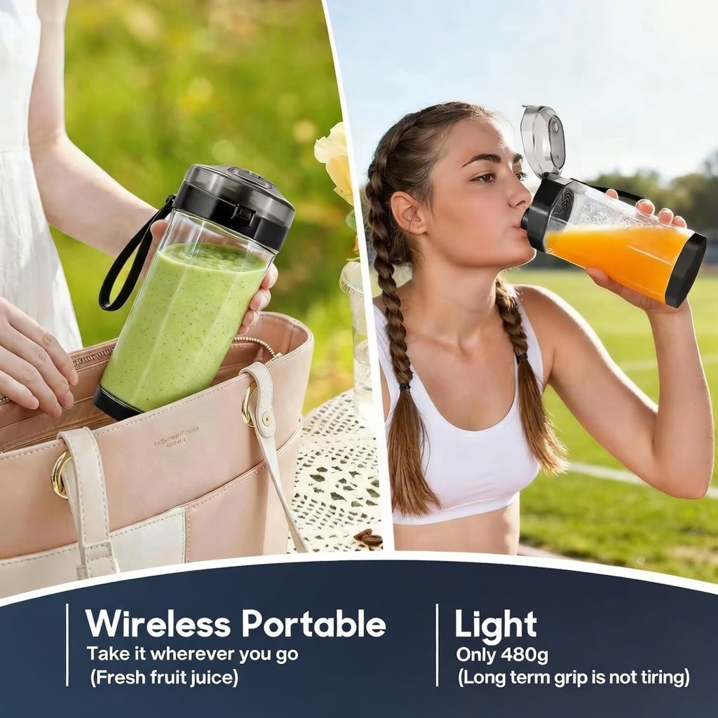 Powerful 6000mAh Rechargeable Mini Portable USB Blender BD