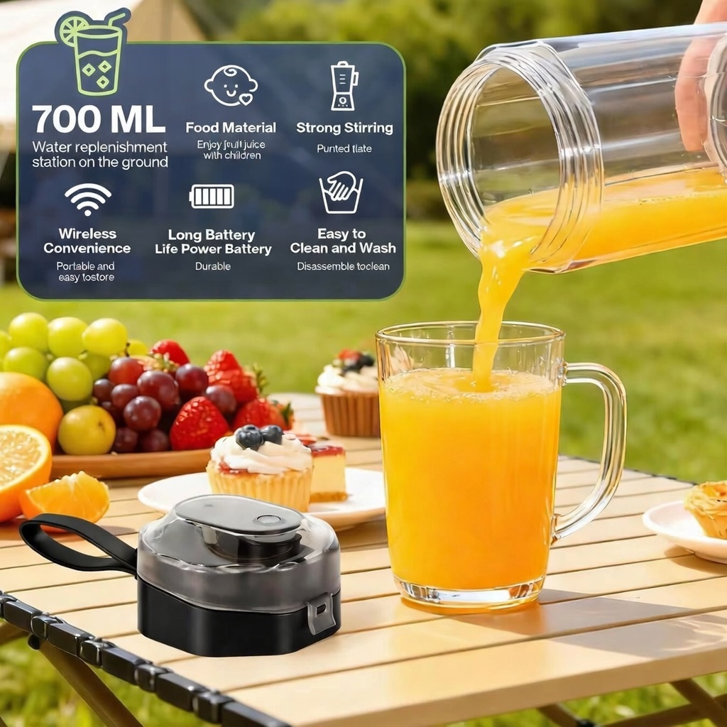 Powerful 6000mAh Rechargeable Mini Portable USB Blender BD