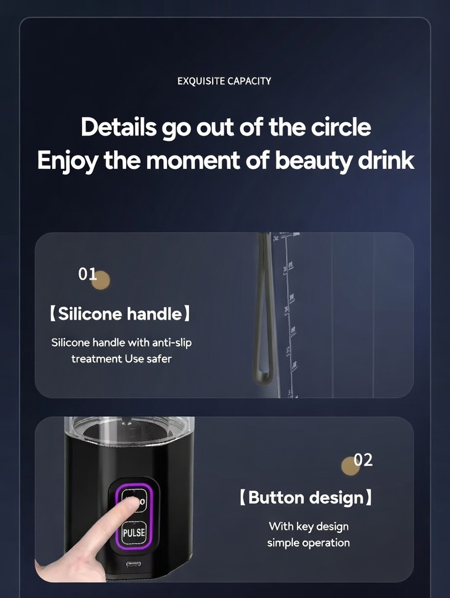 Powerful 6000mAh Rechargeable Mini Portable USB Blender BD