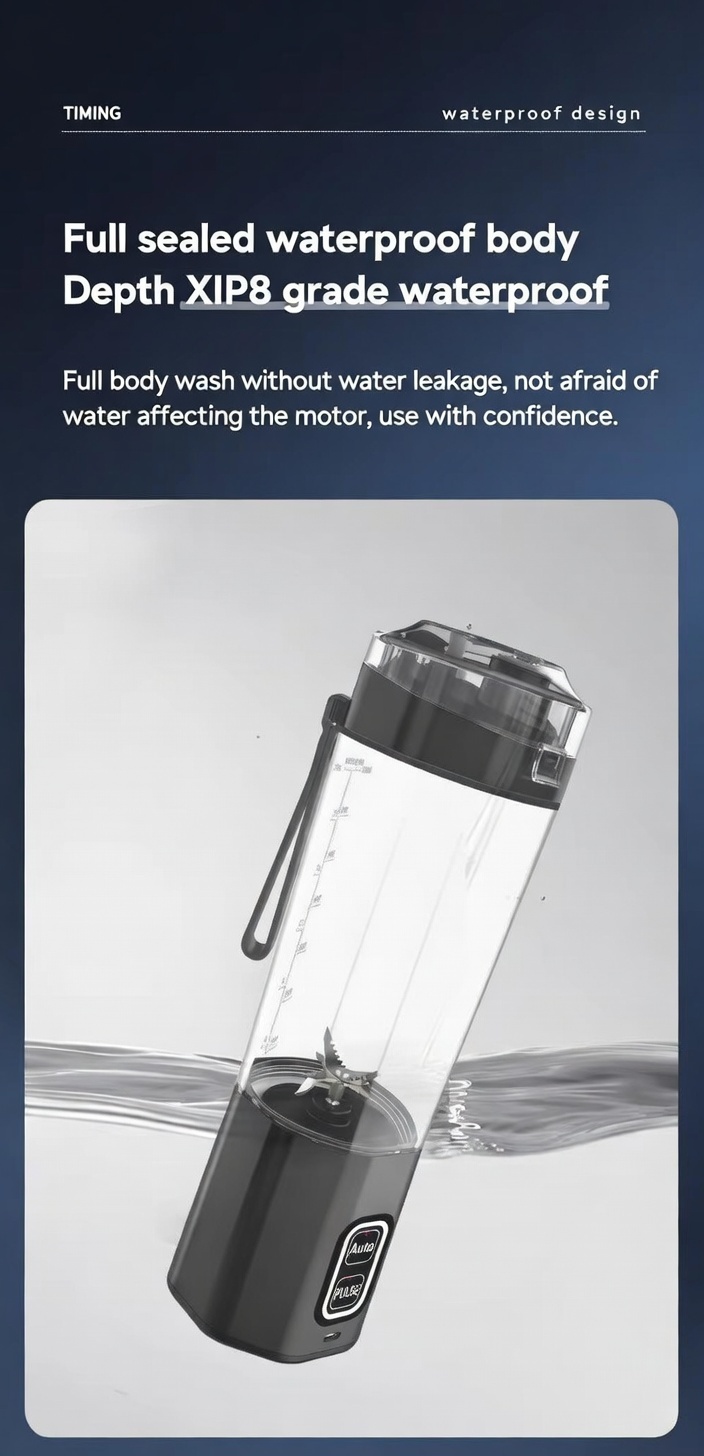 Powerful 6000mAh Rechargeable Mini Portable USB Blender BD