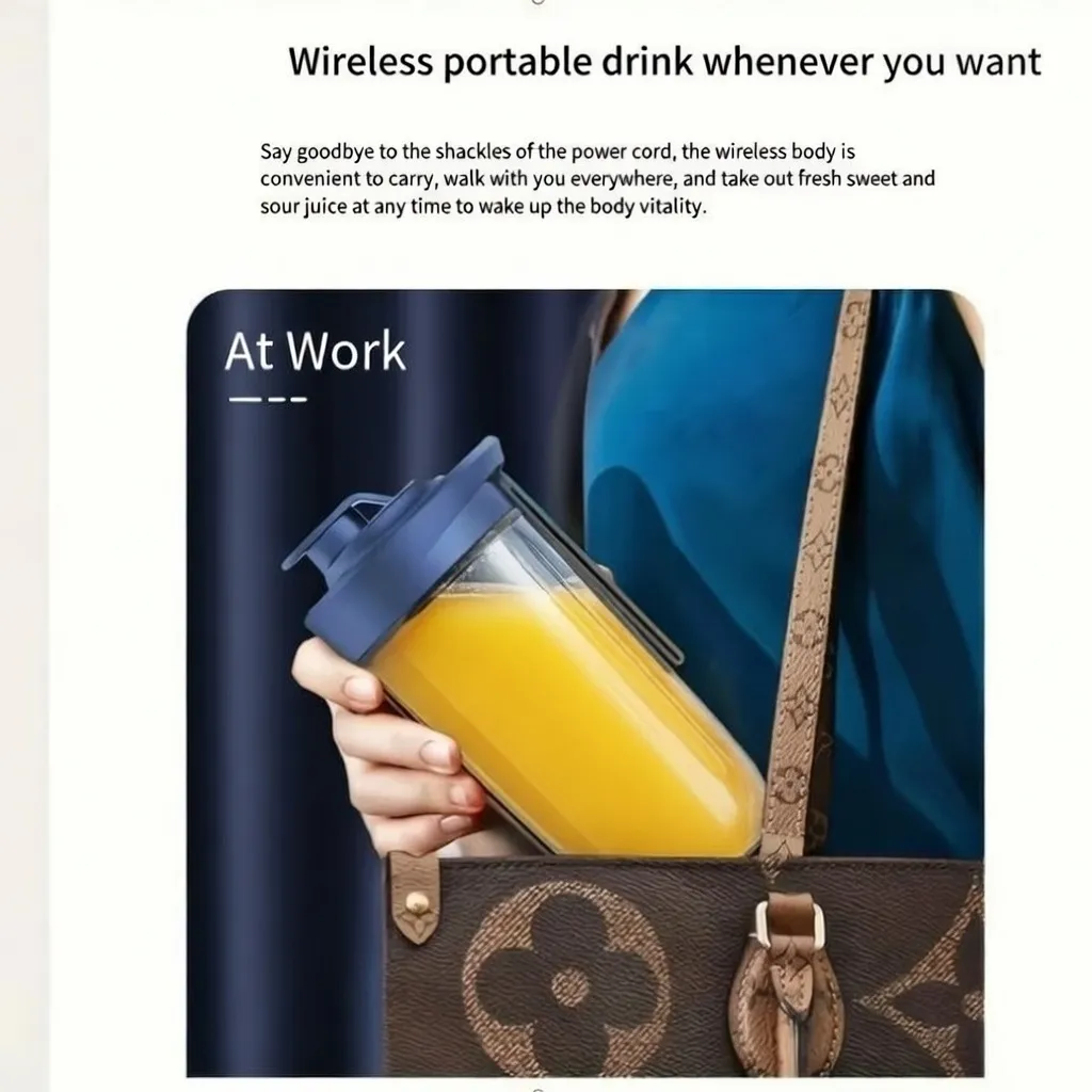 Powerful 6‑Blade 400ml USB Fruit Portable Rechargeable Blender Juicer