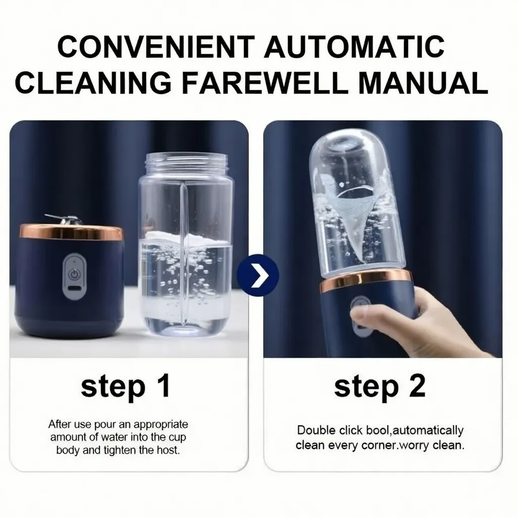 Powerful 6‑Blade 400ml USB Fruit Portable Rechargeable Blender Juicer