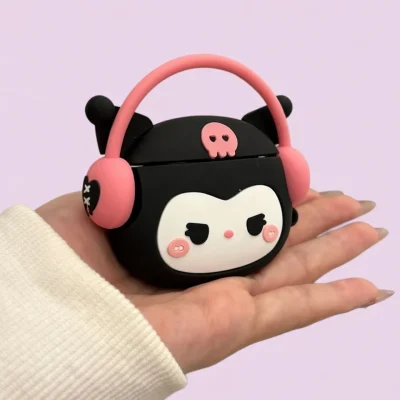 3D Cute Cartoon Kuromi AirPods Silicone Case Now in Bangladesh