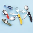 4-in-1 Folding Camping Cutlery Set Stainless Steel Travel Utensils | Now in Bangladesh