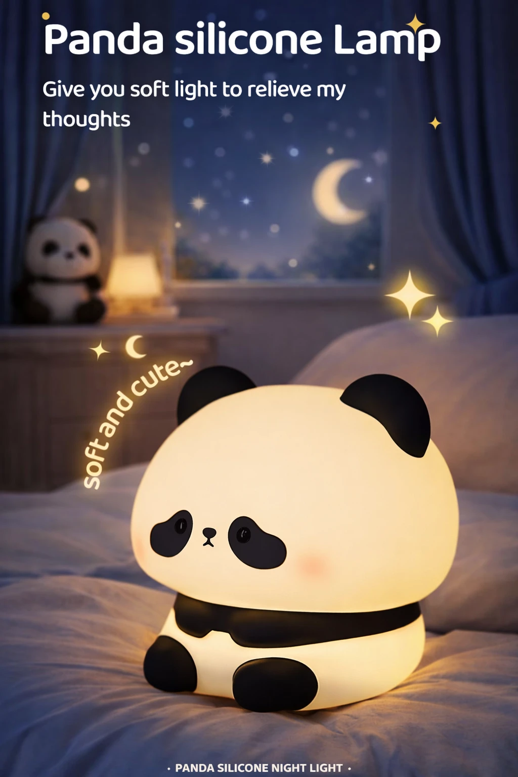 Cute Panda Night Lamp Silicone Touch & USB Rechargeable - Now in Bangladesh - AmarXpress