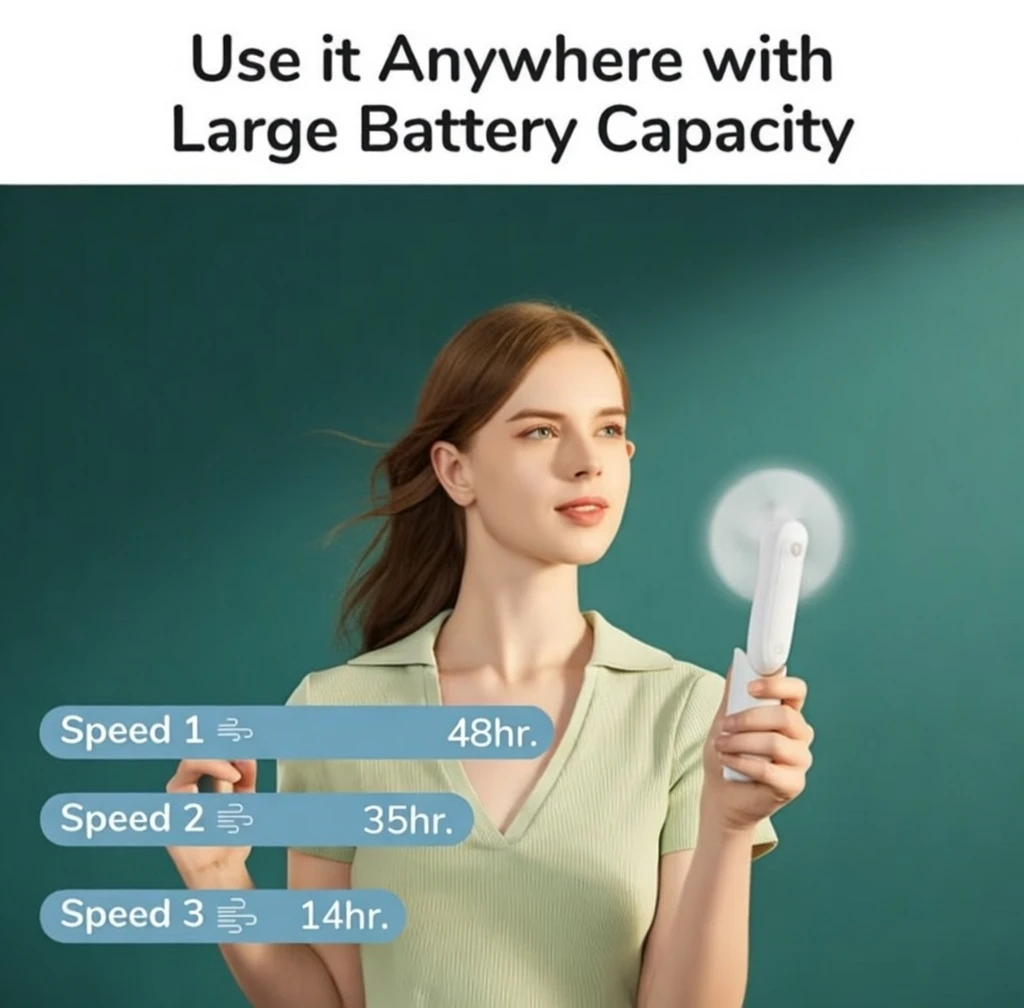 JISULIFE Portable Mini Handheld Fan with USB 2000k4500kmAh Rechargeable Now in Bangladesh