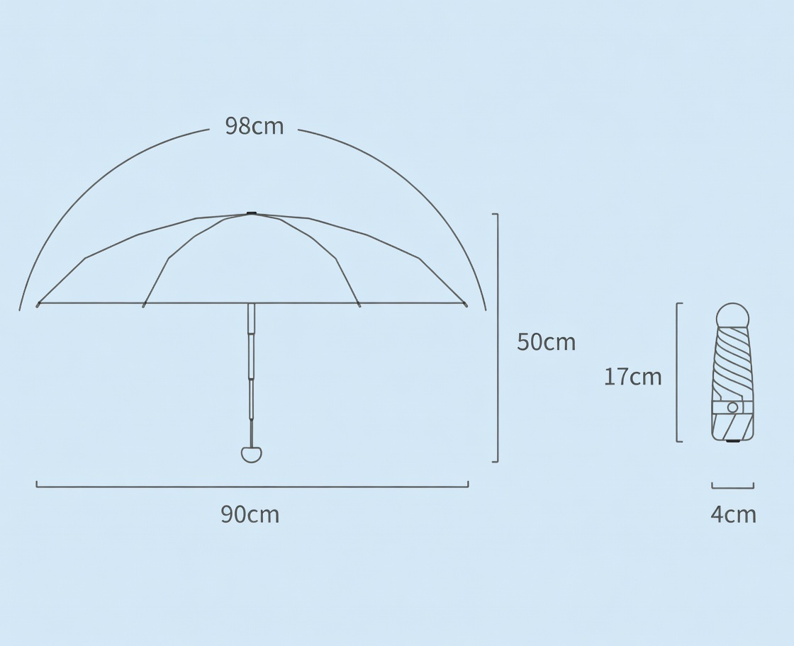 Mini Capsule Folding Umbrella UPF50+ Sun & Rain Protection | Now in Bangladesh