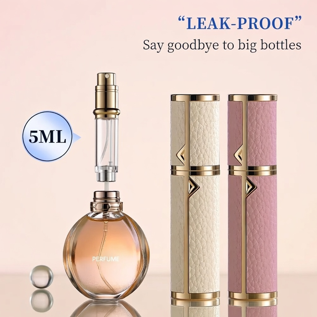 PU Leather Mini Perfume Travel Atomizer Spray Bottle | Now in Bangladesh