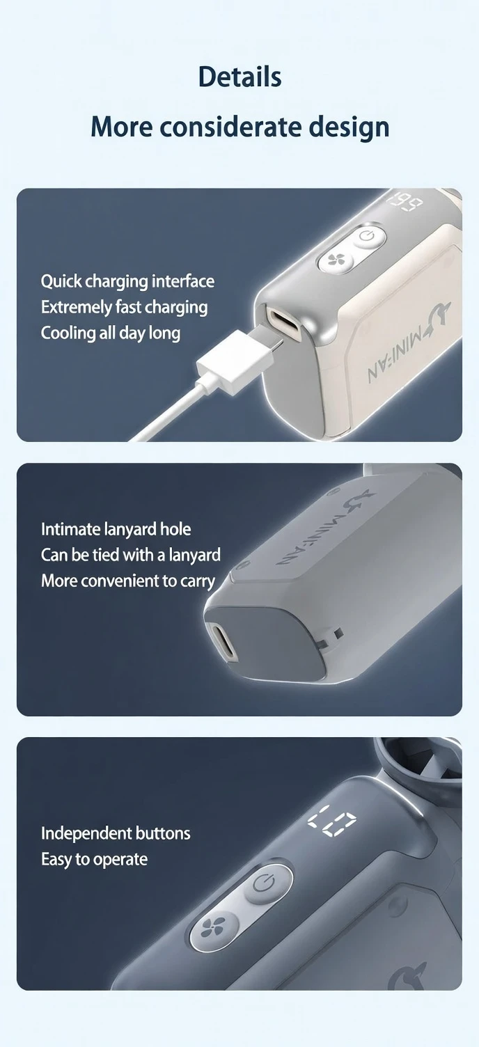 Powerful Portable Mini USB Rechargeable Fan – Silent Pocket Fan Now in Bangladesh