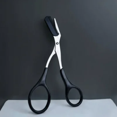 Stainless Steel Eyebrow Trimming Scissors with Comb Now in Bangladesh