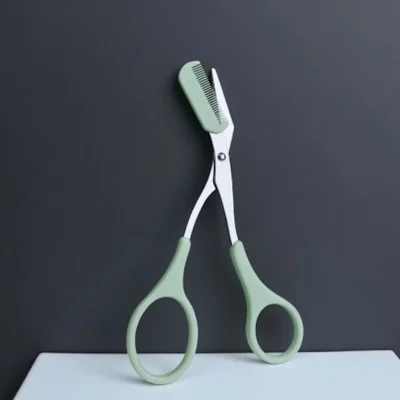 Stainless Steel Eyebrow Trimming Scissors with Comb Now in Bangladesh