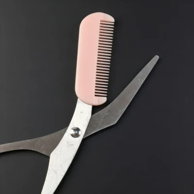 Stainless Steel Eyebrow Trimming Scissors with Comb Now in Bangladesh