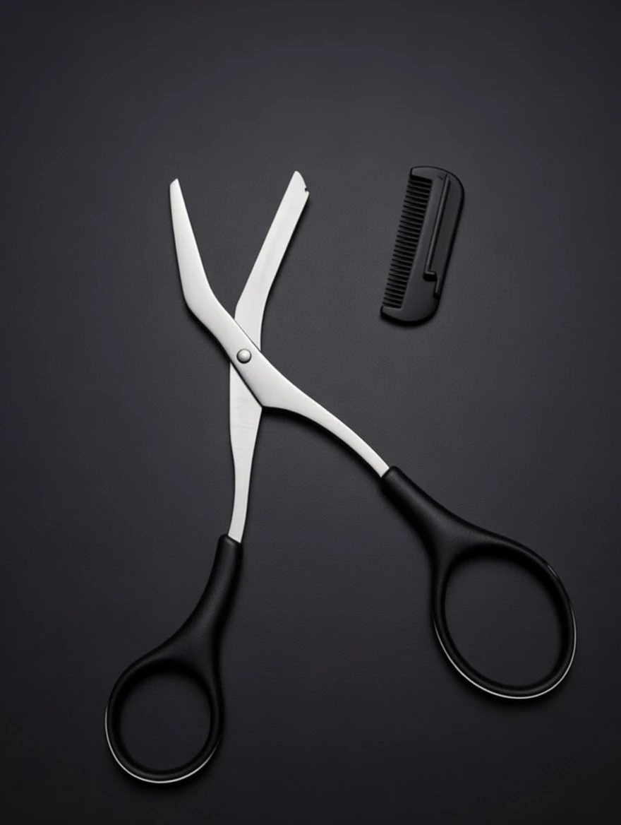 Stainless Steel Eyebrow Trimming Scissors with Comb Now in Bangladesh