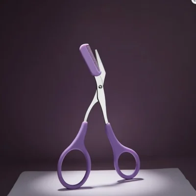 Stainless Steel Eyebrow Trimming Scissors with Comb Now in Bangladesh