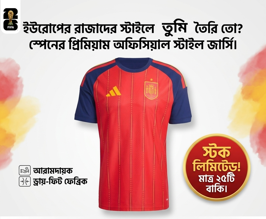 2026 Spain Home Jersey BD Official Style – Premium Quality – Adidas – FIFA World Cup 2026™ – AmarXpress