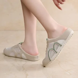 2026 Women's Mesh Half Slipper BD – Flat Slip-On – Beach Outdoor – AmarXpress