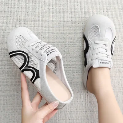 2026 Women's Mesh Half Slipper BD – Flat Slip-On – Beach Outdoor – AmarXpress