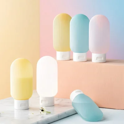 4-Pc Travel Bottles Set 60ml – Reusable Leak-Proof + Pouch - Skincare Lotion Set -AmarXpress