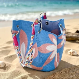 Elegant Geometric Foldable Fabric Print for Traveling Women Tote Bag BD - AmarXpress