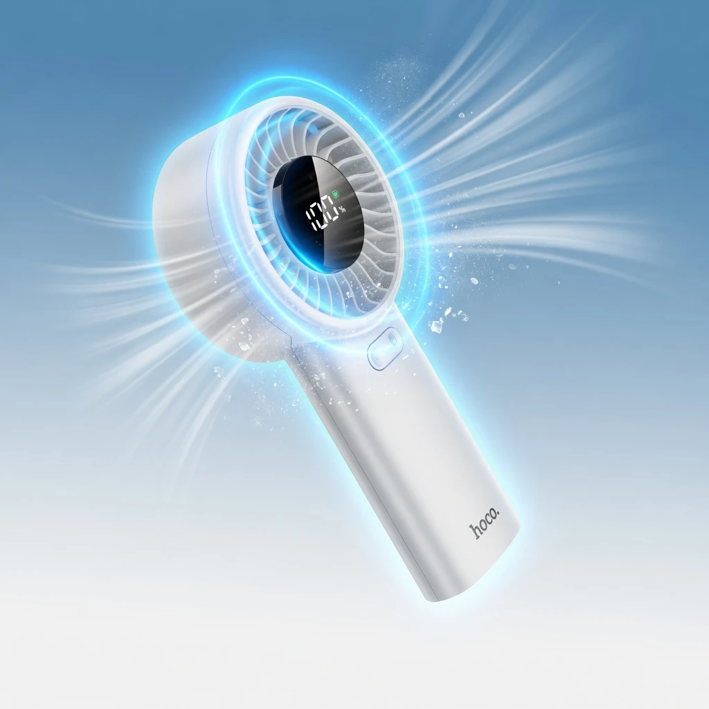 HOCO HX62 Mini Fan BD - Portable Handheld - 6000mAh - 17Hr - Ultra-Quiet - Fast Cooling - AmarXpress