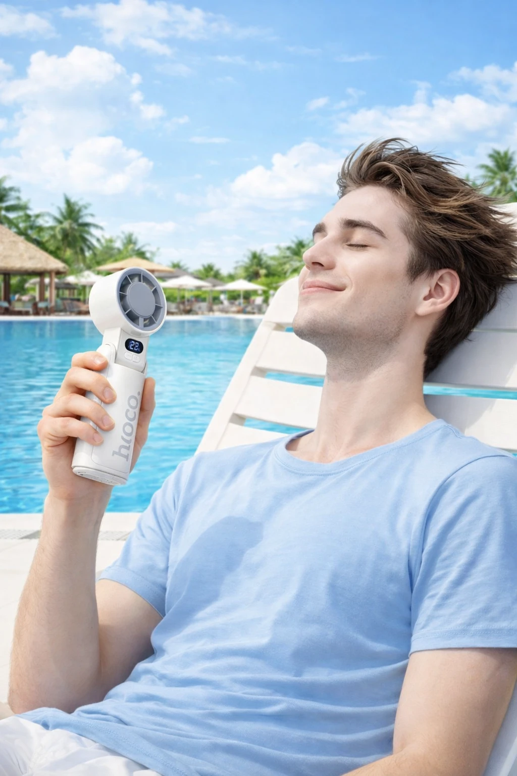 Hoco HX603 Foldable Cooling Mini Fan – Portable Rechargeable – 10hr Battery – AmarXpress