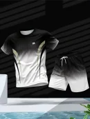 Men's 2pc Gradient Sports Jersey Set BD – T-Shirt & Shorts - AmarXpress