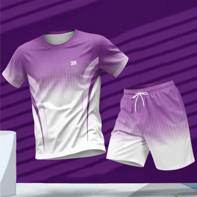 Men's 2pc Gradient Sports Jersey Set BD – T-Shirt & Shorts - AmarXpress