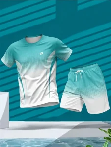 Men's 2pc Gradient Sports Jersey Set BD – T-Shirt & Shorts - AmarXpress