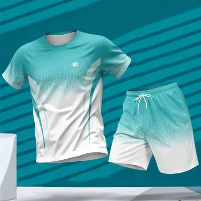 Men's 2pc Gradient Sports Jersey Set BD – T-Shirt & Shorts - AmarXpress