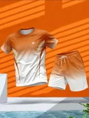 Men's 2pc Gradient Sports Jersey Set BD – T-Shirt & Shorts - AmarXpress