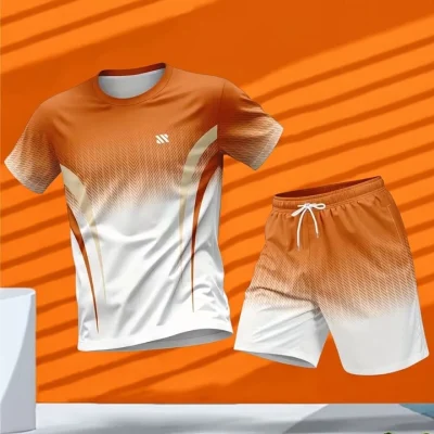 Men's 2pc Gradient Sports Jersey Set BD – T-Shirt & Shorts - AmarXpress