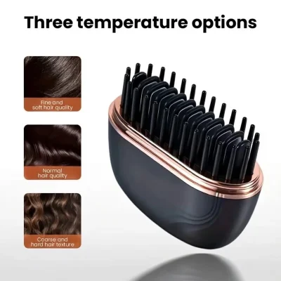 Mini Hair Straightener Brush BD – Hot Comb – Fast & Portable – USB Rechargeable – AmarXpress
