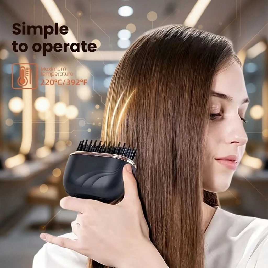 Mini Hair Straightener Brush BD – Hot Comb – Fast & Portable – USB Rechargeable – AmarXpress