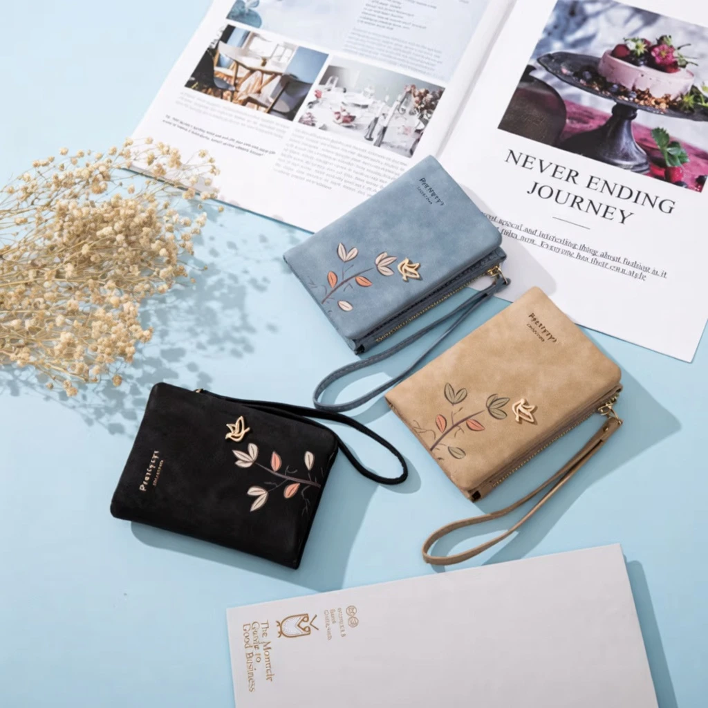 PU Wrist Bi-fold Wallet – Women Wrist Wallet BD - Card Coin Purse - Strap & Snap - AmarXpress