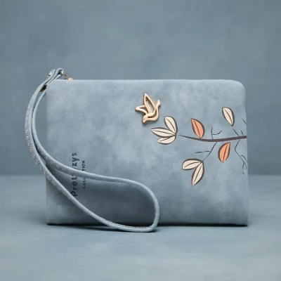 PU Wrist Bi-fold Wallet – Women Wrist Wallet BD - Card Coin Purse - Strap & Snap - AmarXpress