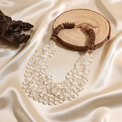 Resin Beaded Multi-Layer Necklace BD – Boho Vintage – Party Wear Jewelry – AmarXpress