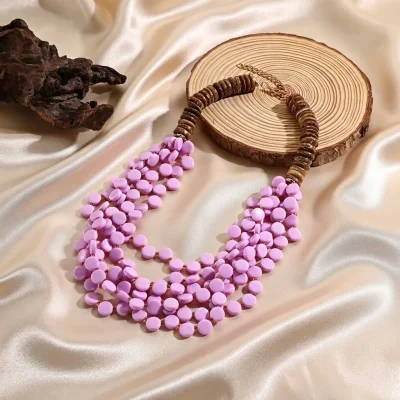 Resin Beaded Multi-Layer Necklace BD – Boho Vintage – Party Wear Jewelry – AmarXpress