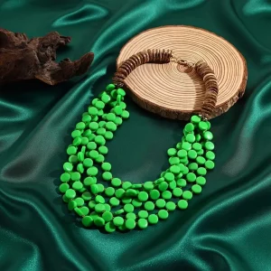 Resin Beaded Multi-Layer Necklace BD – Boho Vintage – Party Wear Jewelry – AmarXpress