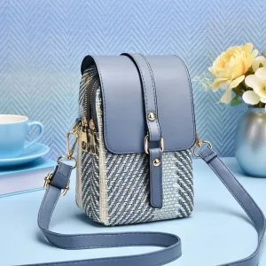 Retro Style Woven Women PU Crossbody Bag BD – PU Magnetic - Multi-layer - AmarXpress