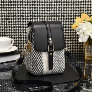 Retro Style Woven Women PU Crossbody Bag BD – PU Magnetic - Multi-layer - AmarXpress